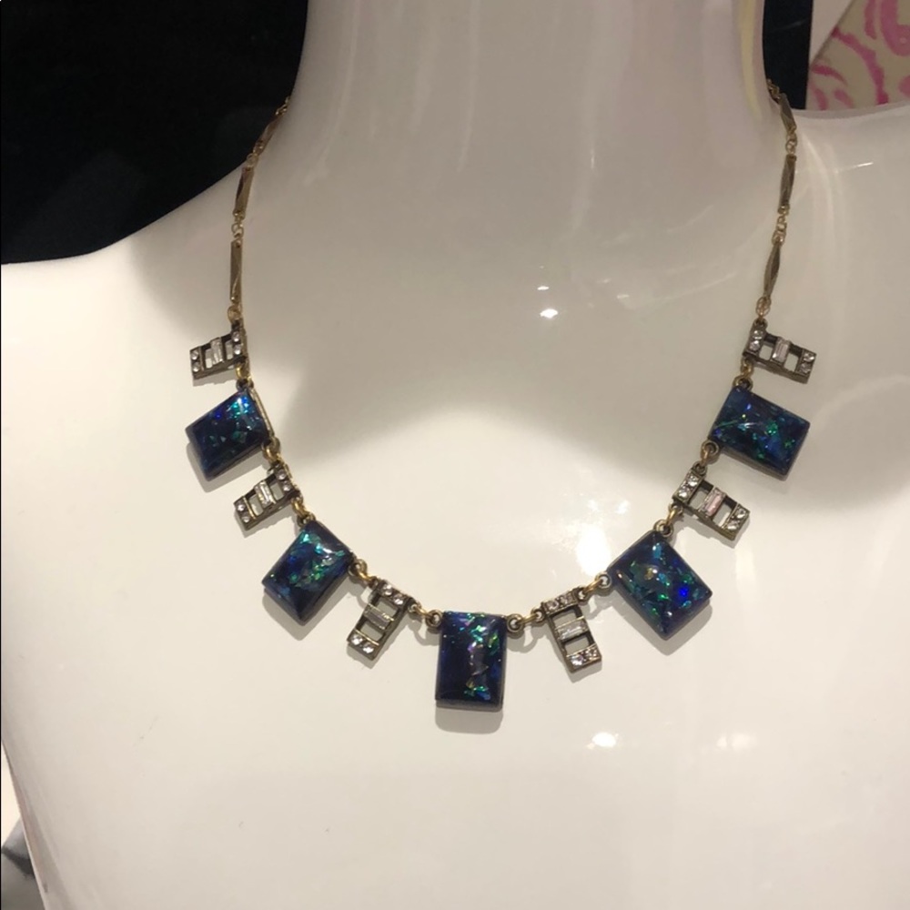 Anne Koplik Stunning Black Opal Rectangles Necklac - Picture 4 of 8